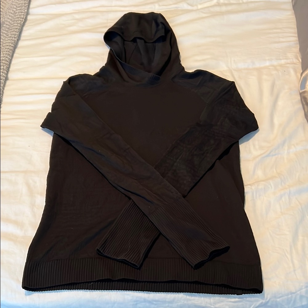 Lululemon Black Hooded running shirt